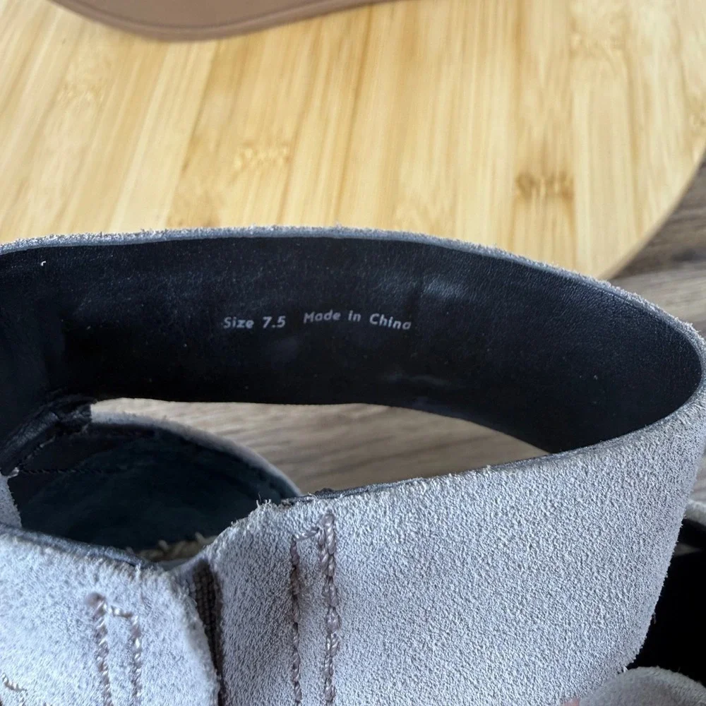 Dolce Vita Espadrille Wedge Sandals Womens 7.5 Grey Suede Studded Boho Summer